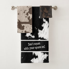 Conjunto De Toalhas Impressão preto, branco, castanho e creme