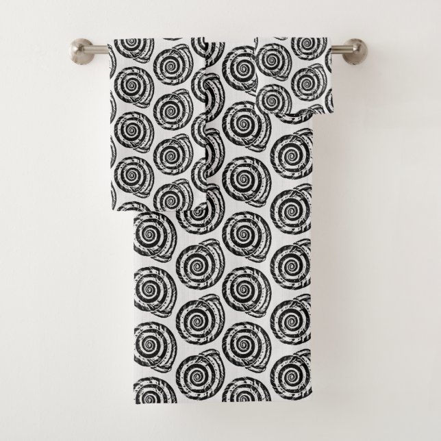 Conjunto De Toalhas Impressão, Preto e Branco do Bloco de Espiral (Insitu)
