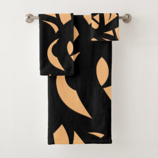 Conjunto De Toalhas Impressionante Peach de Arte Moderna / Preto