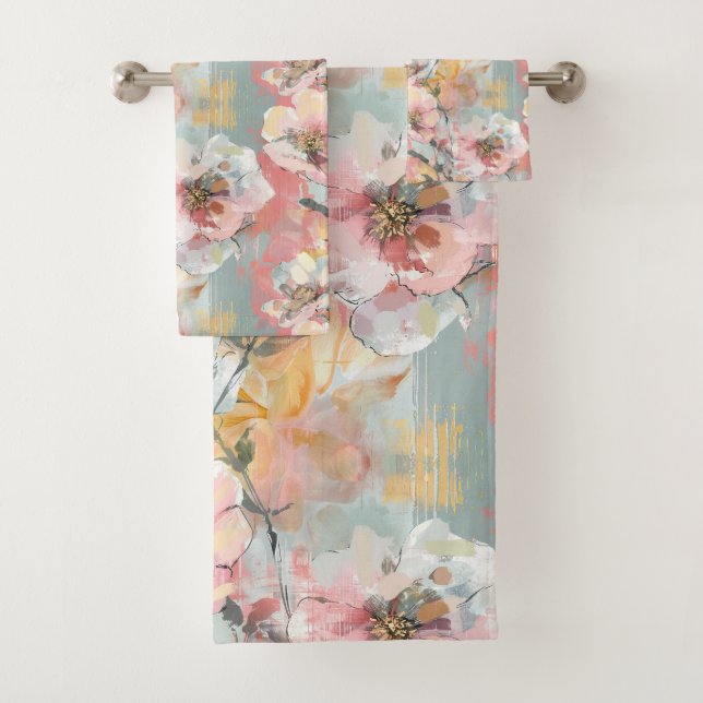 Conjunto De Toalhas Impressionist Floral Garden ID1280 (Insitu)