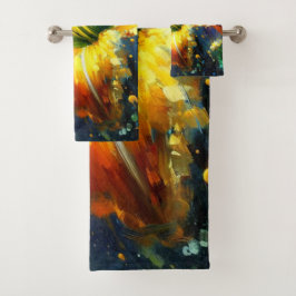 Conjunto De Toalhas Impressionista Floral Daylily Amarelo