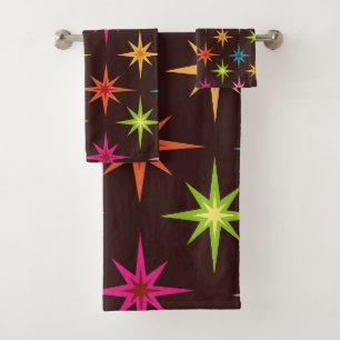 Conjunto De Toalhas Impulsos Atômicos Coloridos de Meio século Funky