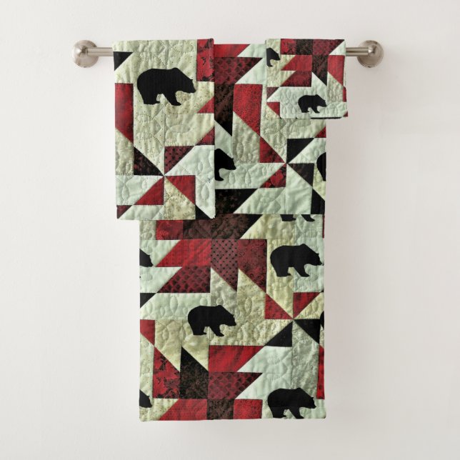 Conjunto De Toalhas Inclinação do Urso Negro (Insitu)
