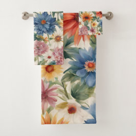 Conjunto De Toalhas Incrível Flores de Jardim de Verão