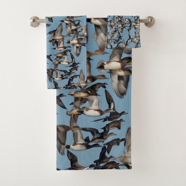 Conjunto De Toalhas Incrível Patos de inverno no voo (Insitu)