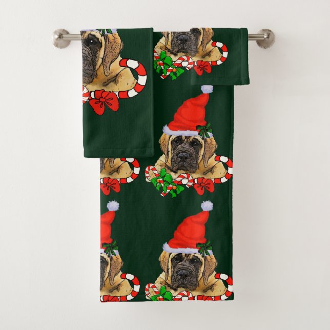 Conjunto De Toalhas Inglês Mastiff Natal (Insitu)
