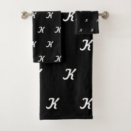 Conjunto De Toalhas Initial Bath Towels (Black & White)