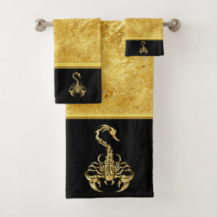 Conjunto De Toalhas Inseto muito peçonhento venenoso Dourado do