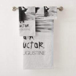 Conjunto De Toalhas Instrutor de Meditação de Yoga Lotus Pose Pintura