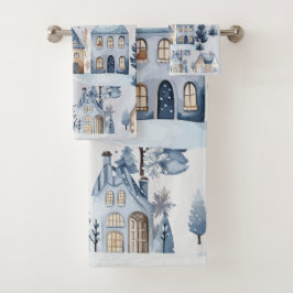 Conjunto De Toalhas Inverno Onederland Casas de Natal Aniversário