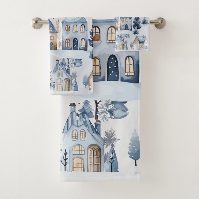 Conjunto De Toalhas Inverno Onederland Casas de Natal Aniversário (Insitu)