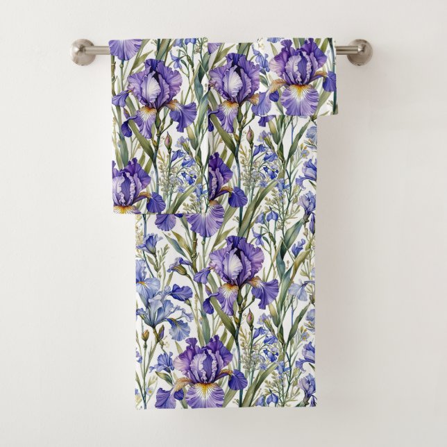 Conjunto De Toalhas Íris Roxa e Azul (Insitu)