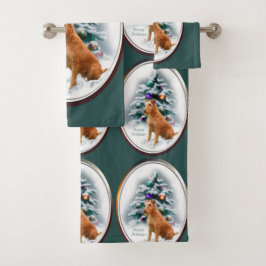Conjunto De Toalhas Irish Terrier Christmas