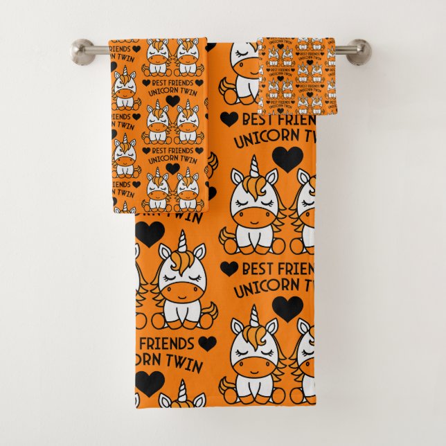 Conjunto De Toalhas Irmã Gêmea Unicorn (Insitu)