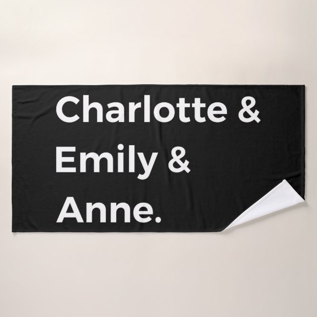Conjunto De Toalhas Irmãs Brontë I - Charlotte & Emily & Anne (Toalha de Banho)