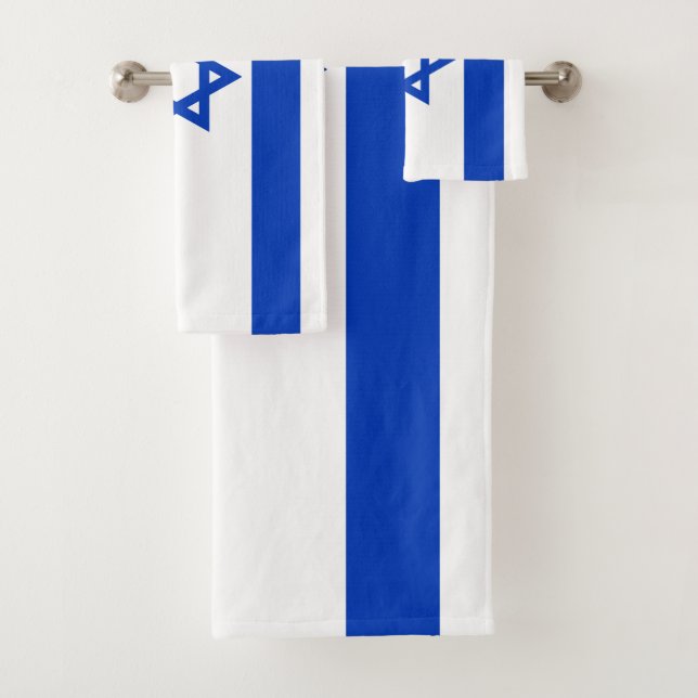 Conjunto De Toalhas Israel bandeira azul e branco moderno (Insitu)
