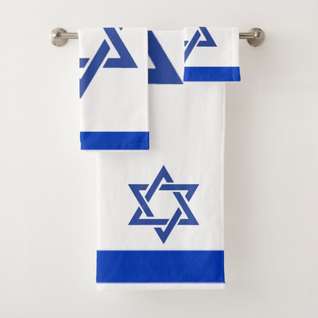 Conjunto De Toalhas Israel Flag, Judaica, Convidado Judeu - Presente (Insitu)
