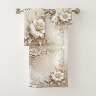 Conjunto De Toalhas Ivory Flowers Towel Set