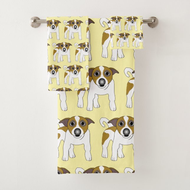 Conjunto De Toalhas Jack Russell Terrier Dog Design (Insitu)