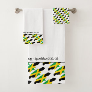Conjunto De Toalhas JAMAICA FLAG Christian Personalizado