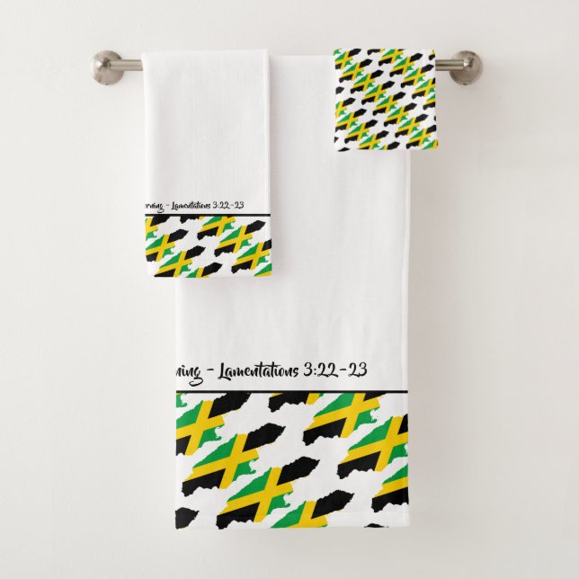 Conjunto De Toalhas JAMAICA FLAG Christian Personalizado (Insitu)