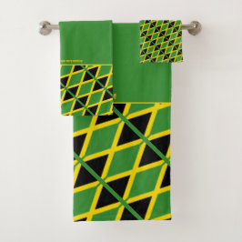 Conjunto De Toalhas JAMAICA FLAG Personalizado Escritura VERDE