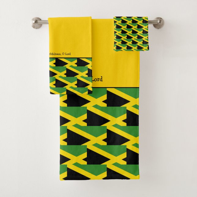 Conjunto De Toalhas JAMAICAN FLAG Christian Personalizado (Insitu)