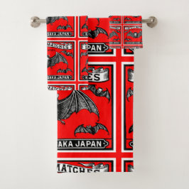 Conjunto De Toalhas Japonês Safety Match Art Bats