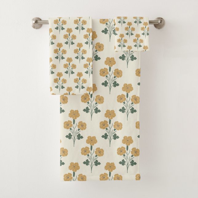 Conjunto De Toalhas Jardim Botânico Ensolarado Dourado (Insitu)