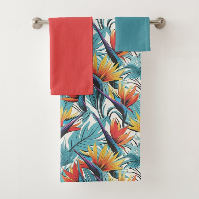 Conjunto De Toalhas Jardim de Ave do Paraíso (Insitu)