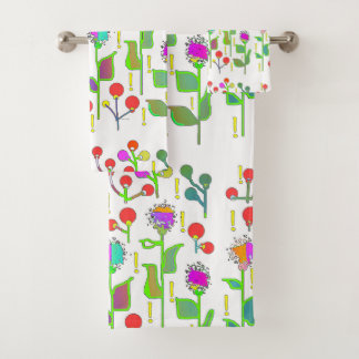 Conjunto De Toalhas Jardim de Flores Abstratas 
