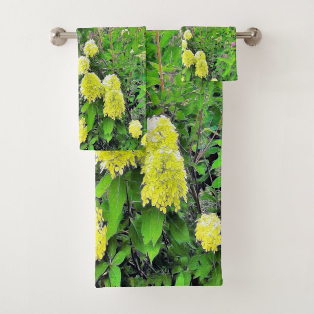 Conjunto De Toalhas Jardim de Hydrangea do Chartreuse Green Limelight (Insitu)