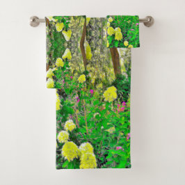 Conjunto De Toalhas Jardim de Hydrangea do Chartreuse Green Limelight