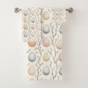 Conjunto De Toalhas Jardim de Ovos Pastel - Decoração de Páscoa perfei