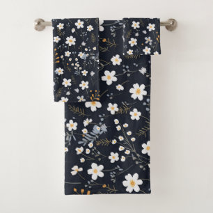Conjunto De Toalhas Jardim Florestal Minúsculo Negro