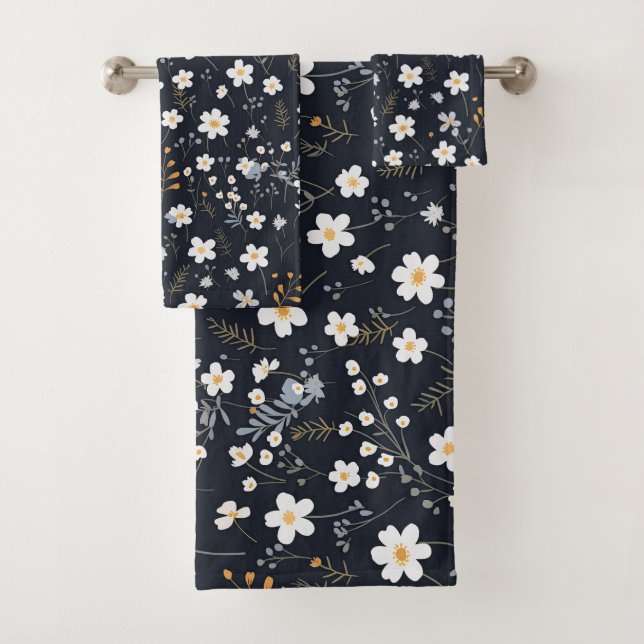 Conjunto De Toalhas Jardim Florestal Minúsculo Negro (Insitu)