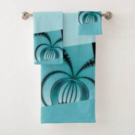 Conjunto De Toalhas Jardim Fractal azul