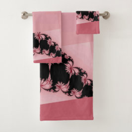 Conjunto De Toalhas Jardim Fractal rosa