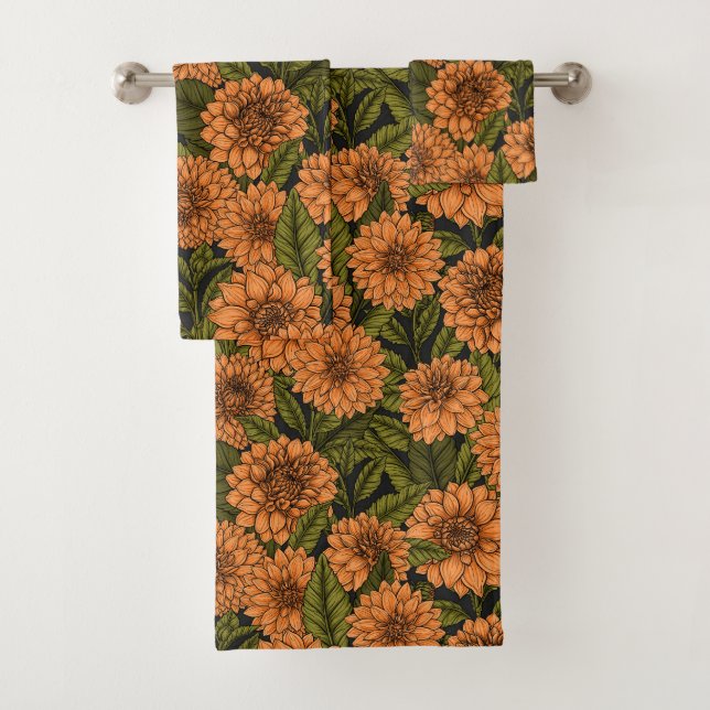 Conjunto De Toalhas Jardim Orange Dahlia (Insitu)
