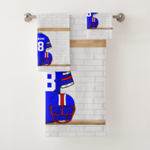 Conjunto De Toalhas Jersey Vermelho Branco Personalizado