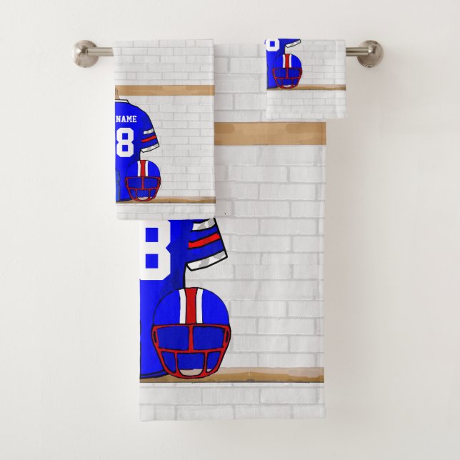 Conjunto De Toalhas Jersey Vermelho Branco Personalizado (Insitu)