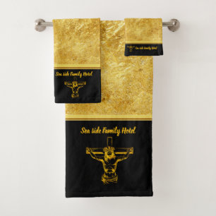 Conjunto De Toalhas Jesus Dourado Design para uma Hospitalidade Quente