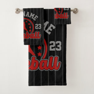 Conjunto De Toalhas Jogo Jogador da Equipe Baseball de NOME Personaliz