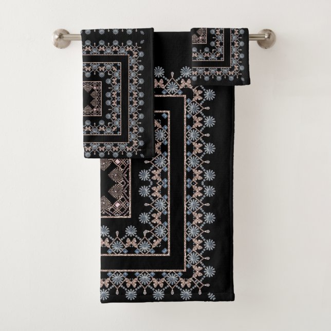 Conjunto De Toalhas Joias sem costura miçangas cristais brilham sequ (Insitu)