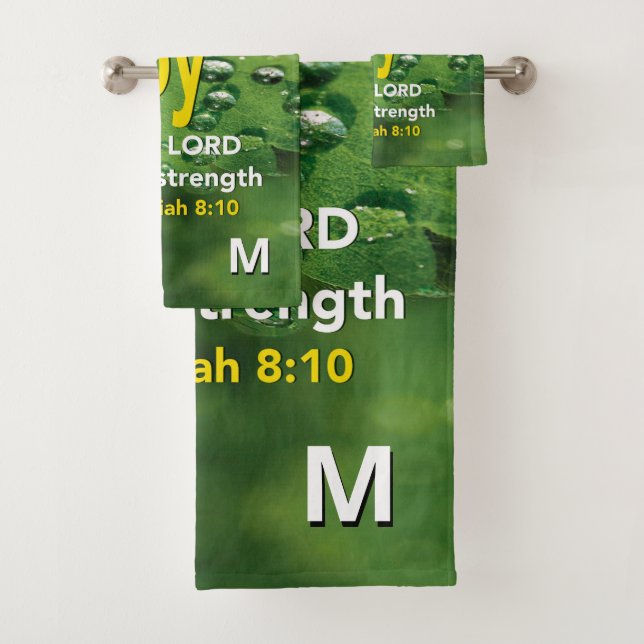 Conjunto De Toalhas JOY OF THE LORD Christian Monograma (Insitu)