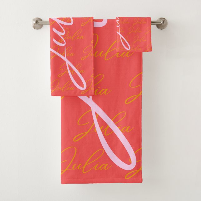 Conjunto De Toalhas Julia Name Design Pattern (Insitu)