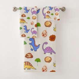 Conjunto De Toalhas Jurassic Joy Dinosaurs Bath Towel Set