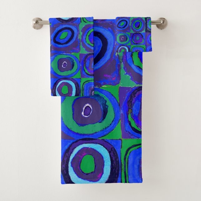 Conjunto De Toalhas Kandinsky Farbstudie Quadrados Azuis Círculo Quadr (Insitu)