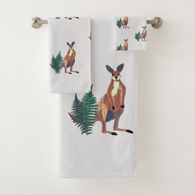 Conjunto De Toalhas Kangaroo, Arte de Animais Australianos (Insitu)