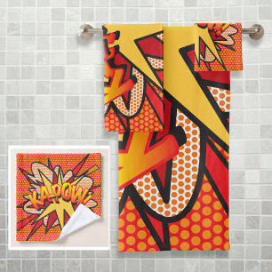 Conjunto De Toalhas KAPOW Diversão Arte Pop de Quadrinhos Retrô